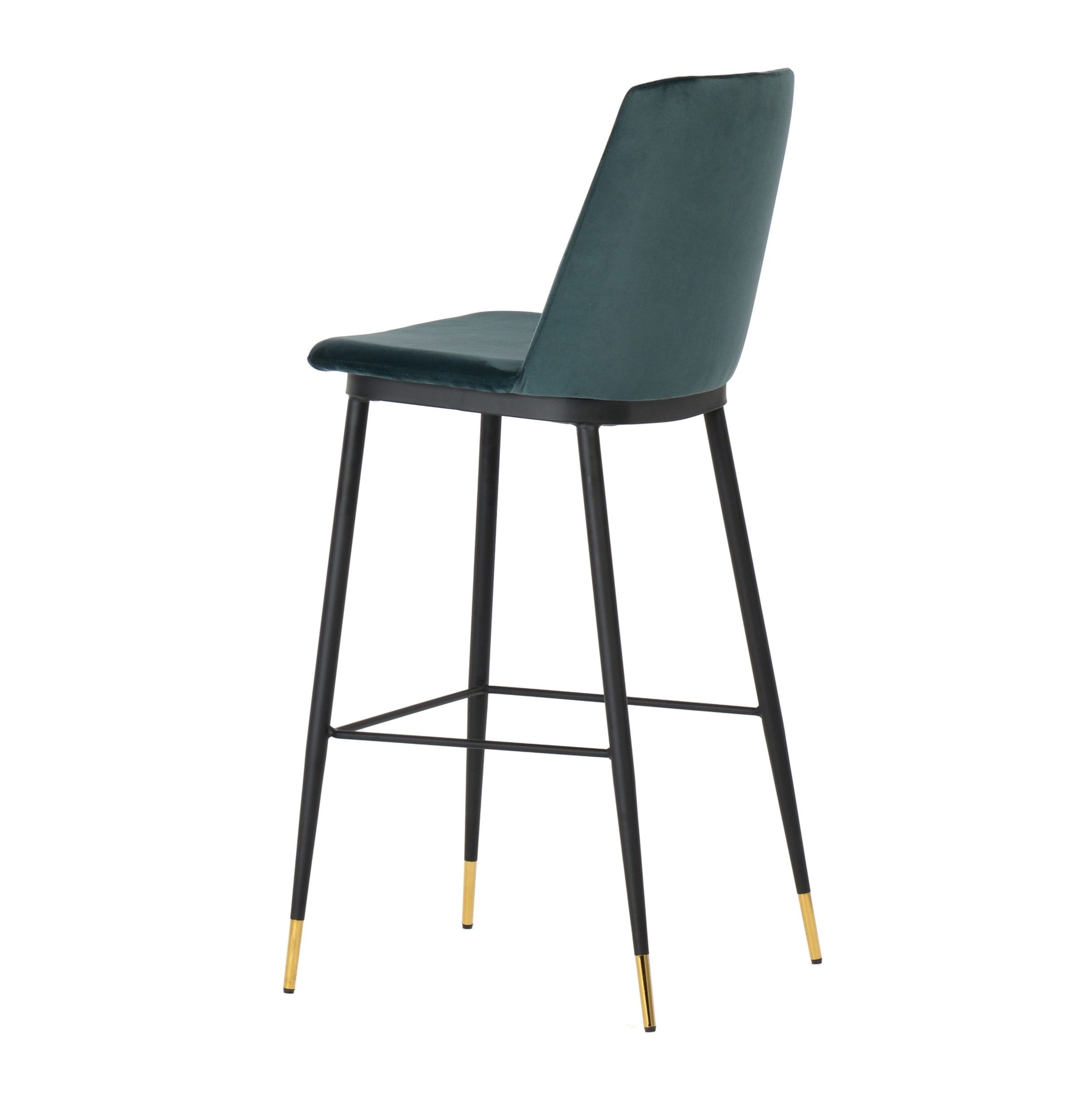 Alexa green velvet counter stool thumbnail 4