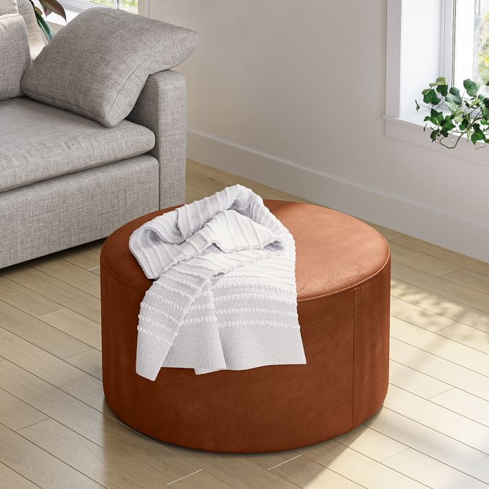 Isla Leather Ottoman thumbnail 3