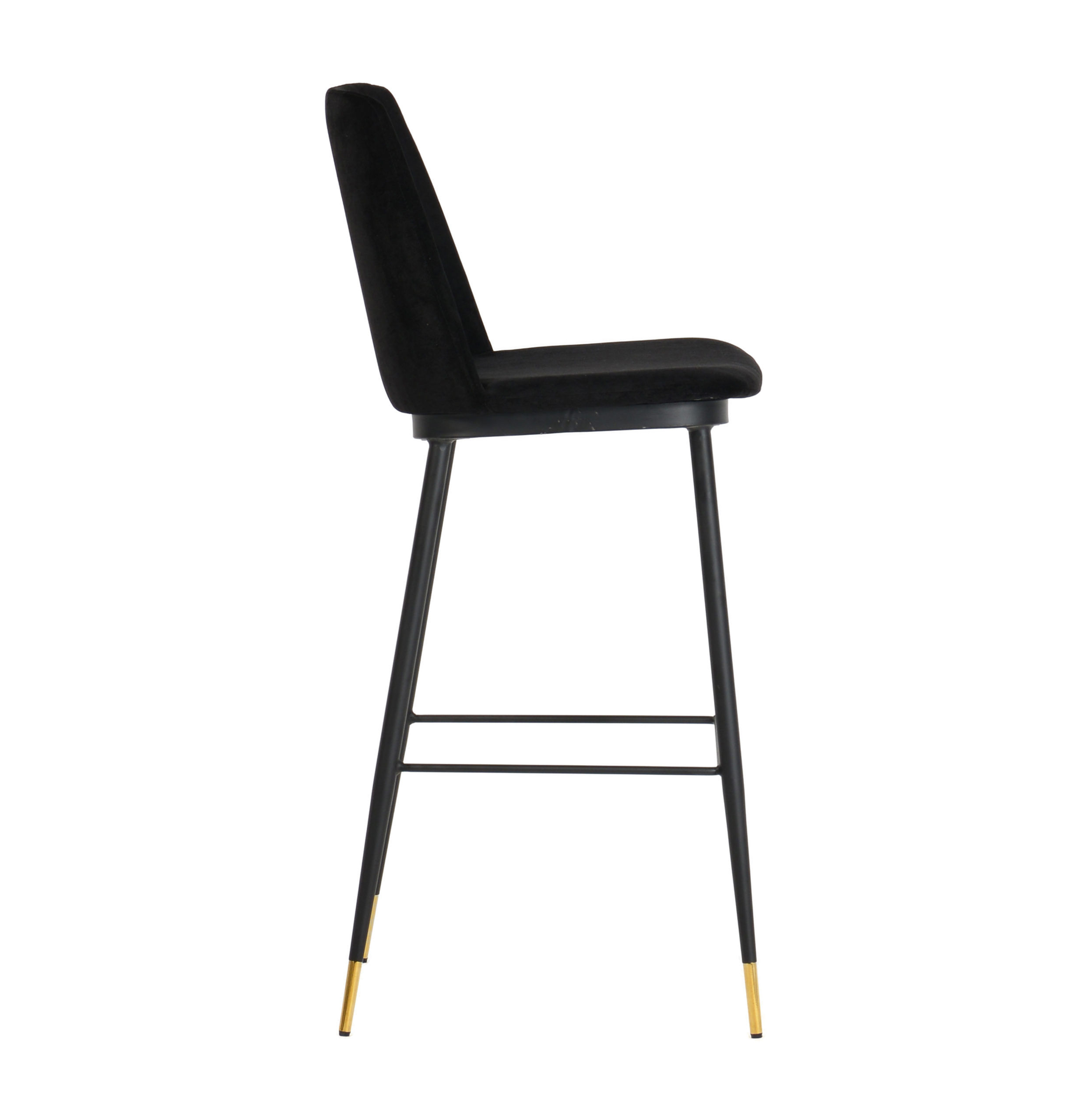Alexa Black Velvet Counter Stool - Set of 2 thumbnail 2