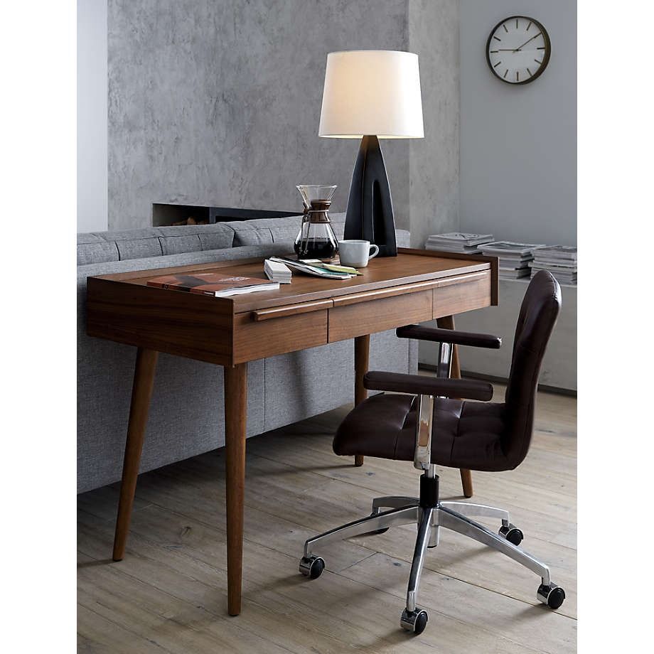 Tate Walnut Desk with Power Outlet thumbnail 3