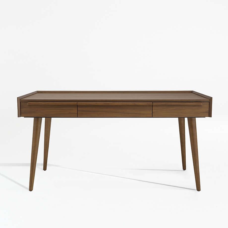 Tate Walnut Desk with Power Outlet thumbnail 5