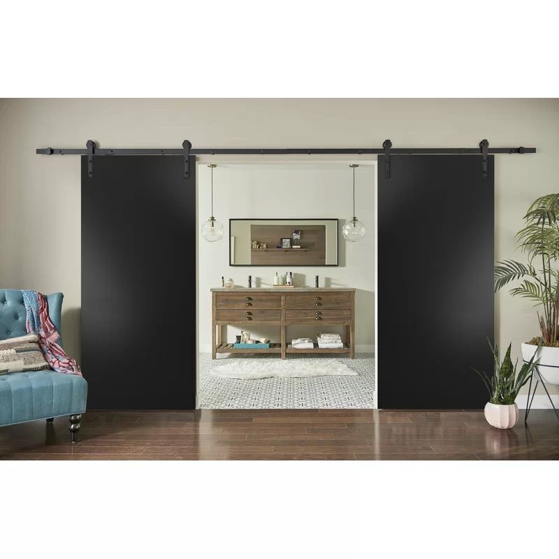 Flush Wood Planum Barn Door with Installation Hardware Kit thumbnail 3