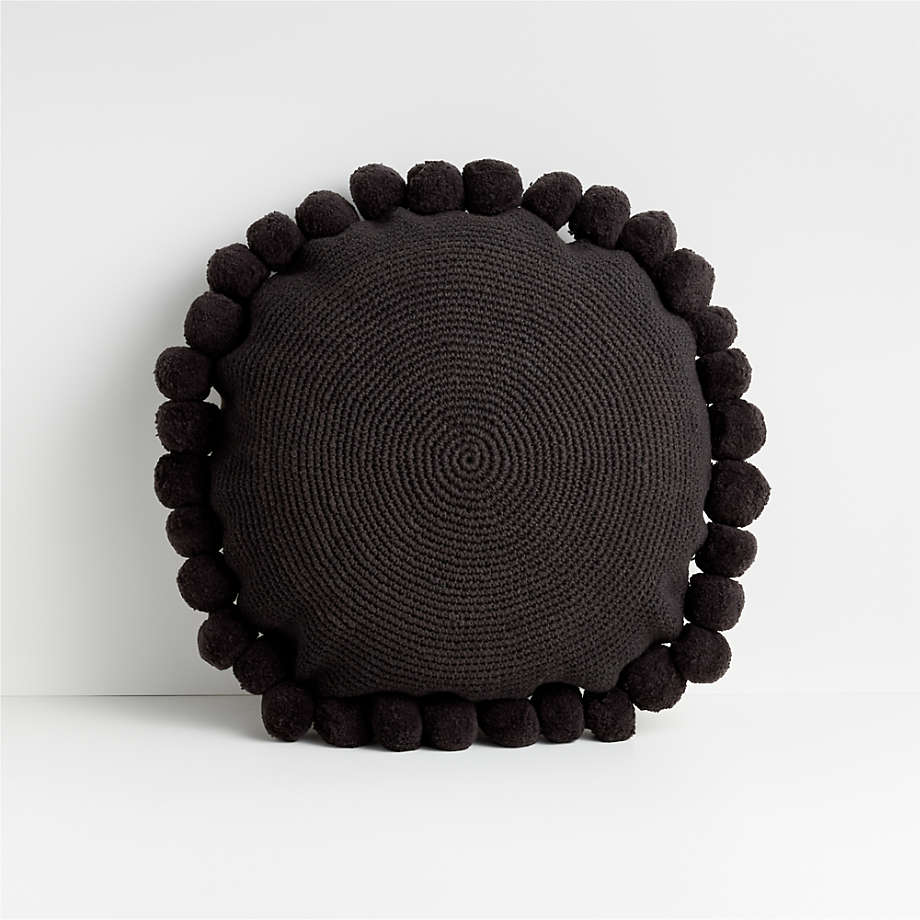 Pico Round Pom Pom Pillows With Insert-18"x18" thumbnail 2
