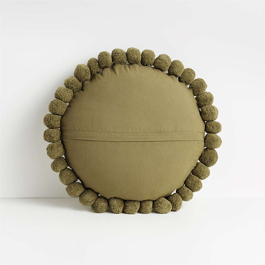 Pico Olive Branch Round Pom Pom Pillow thumbnail 3