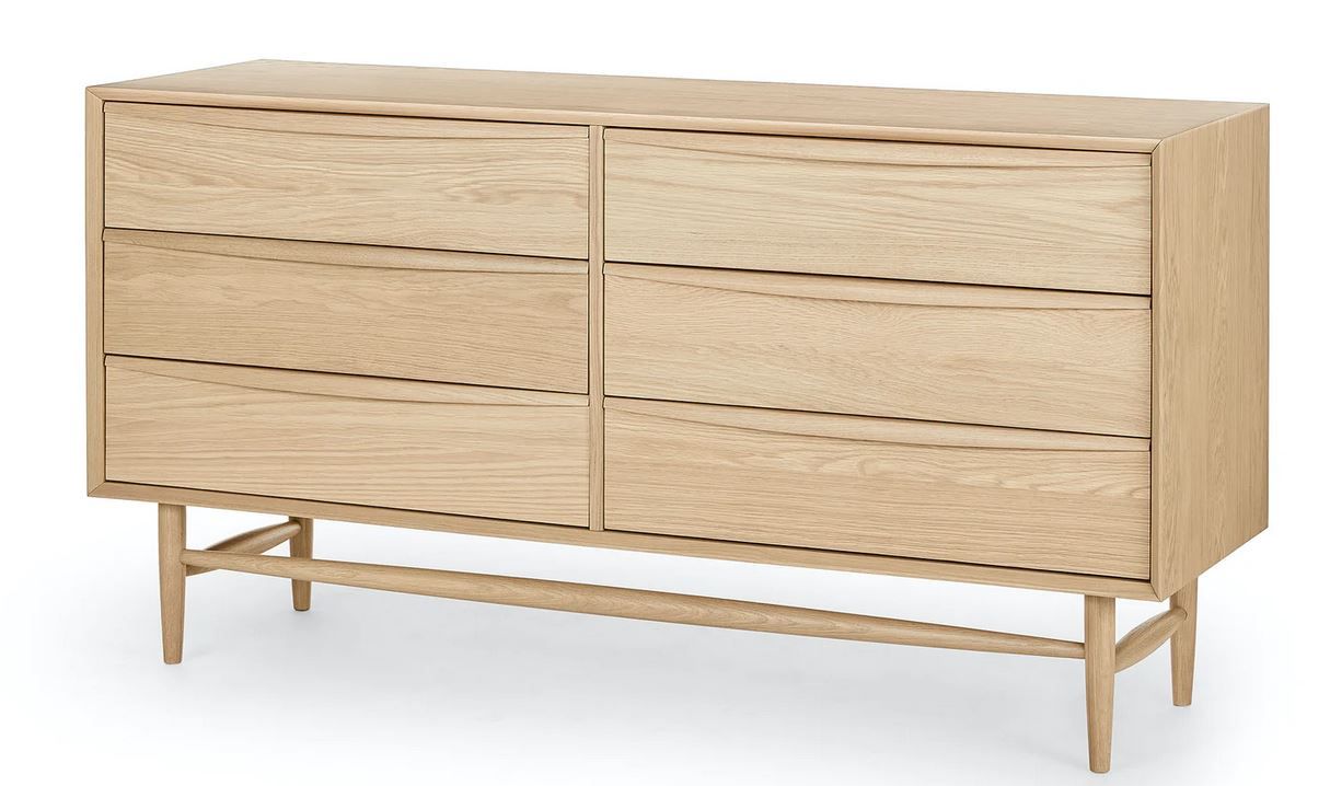 Lenia White Oak 6 Drawer Double Dresser thumbnail 2
