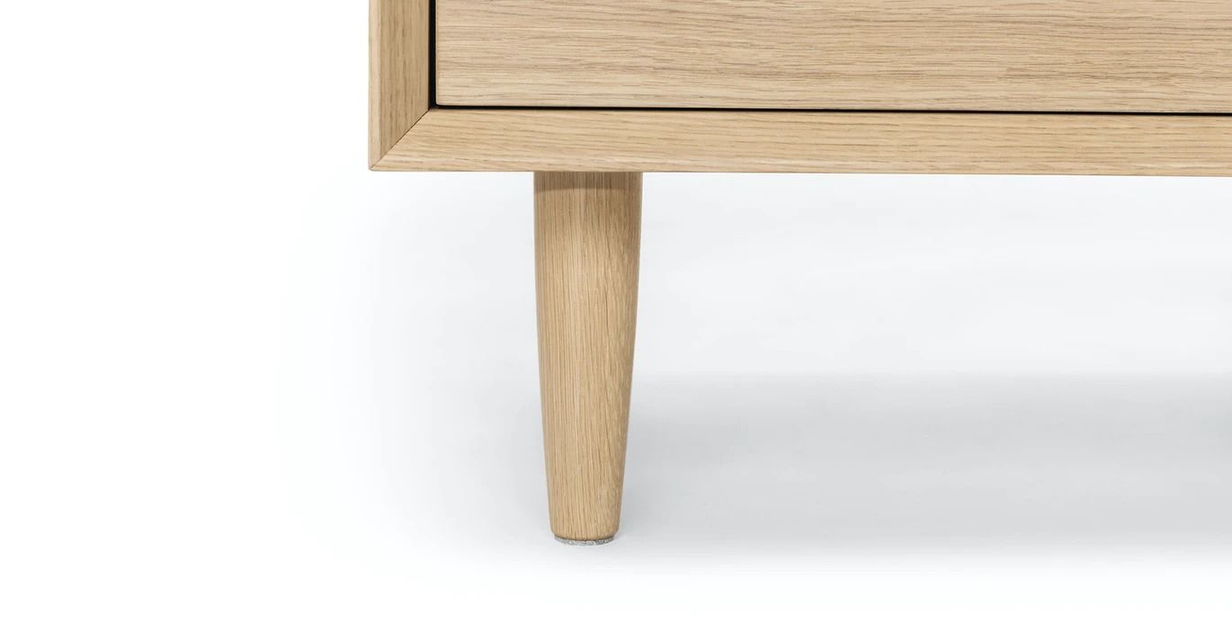 Lenia White Oak 2 Drawer Nightstand thumbnail 6