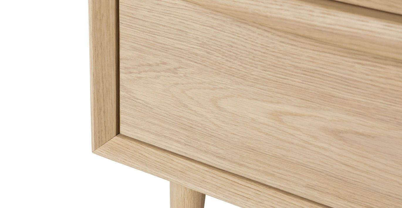 Lenia White Oak 2 Drawer Nightstand thumbnail 7