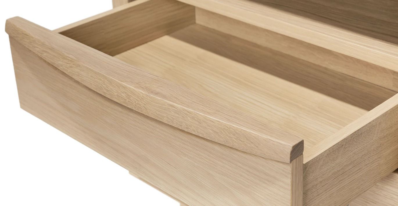 Lenia White Oak 2 Drawer Nightstand thumbnail 8