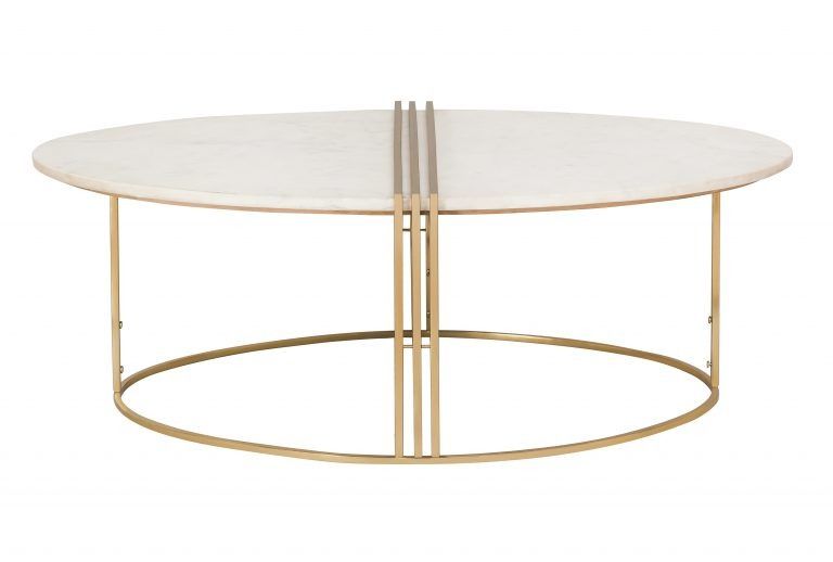 CALEB OVAL WHITE MARBLE COCKTAIL TABLE thumbnail 3