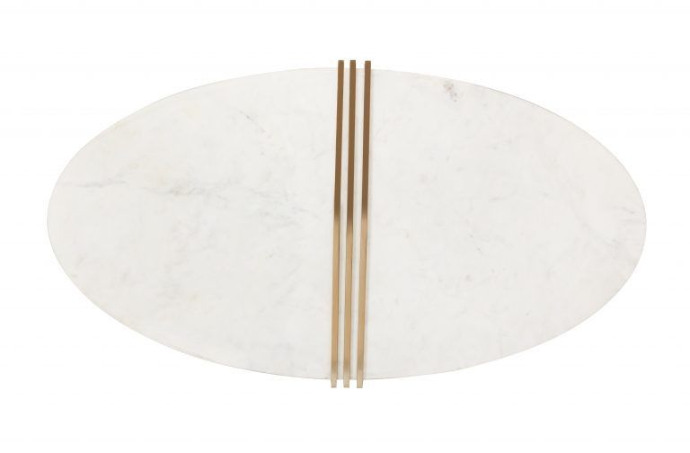 CALEB OVAL WHITE MARBLE COCKTAIL TABLE thumbnail 5