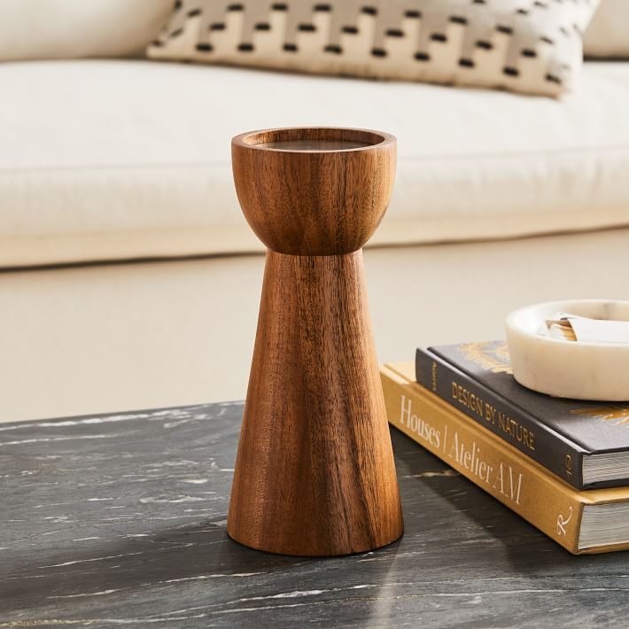 Pure Wood Pillar Candle Holders thumbnail 3