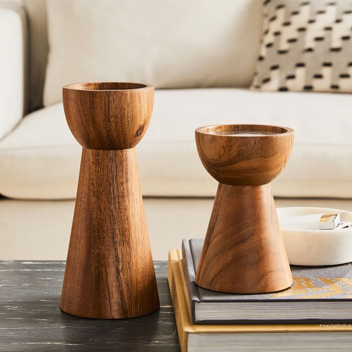 Pure Wood Pillar Candle Holders thumbnail 4