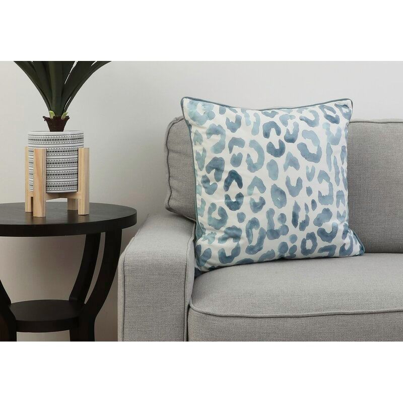 Blue Spurgeon Cheetah Square Velvet Pillow Cover With Insert-20"x20" thumbnail 2