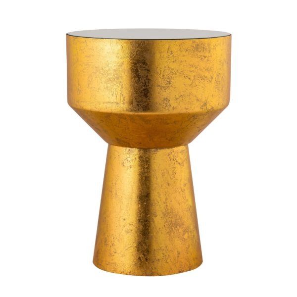MIA HANDPAINTED GOLD SIDE TABLE BY INSPIRE ME HOME DECOR thumbnail 3