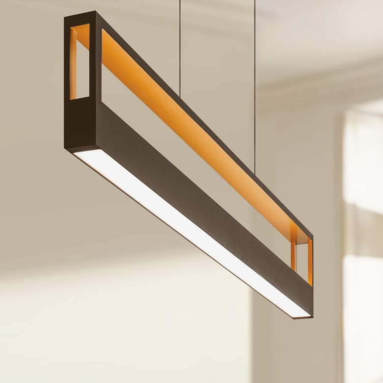 Echo Black Gold LED Kitchen Island Light Pendant thumbnail 2