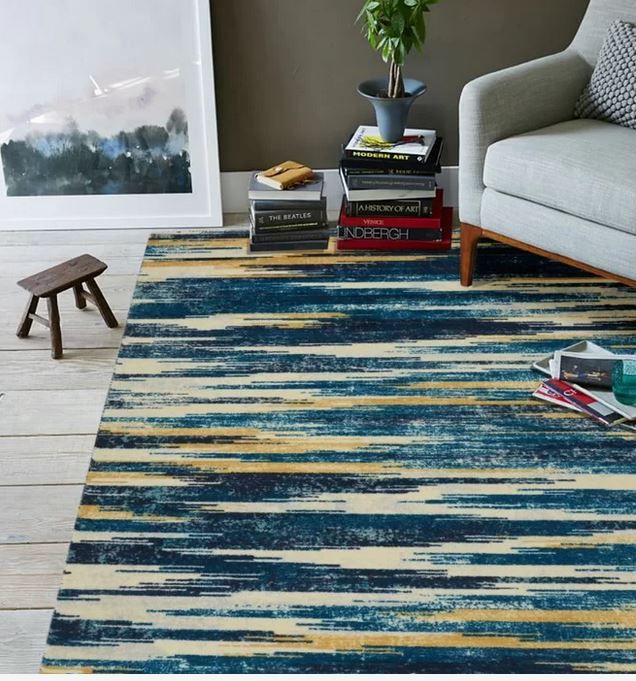 Victorine Abstract Tufted Blue Area Rug-7'6''x9'6'' thumbnail 2