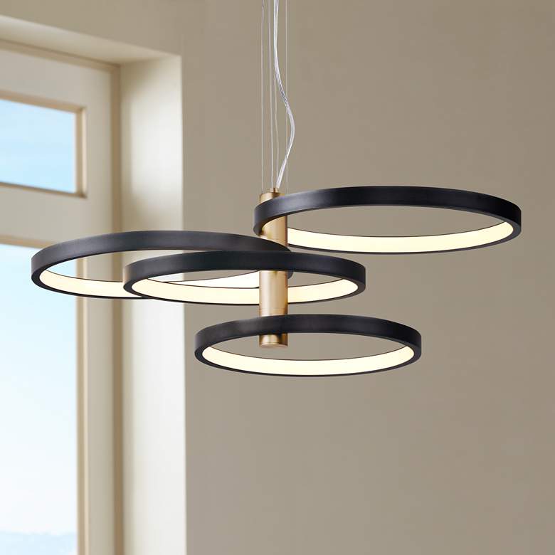 ET2 Hoopla Black and Gold Light LED Pendant Light thumbnail 2