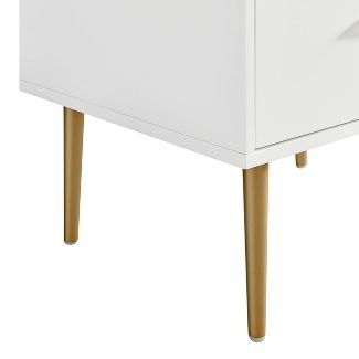 Gloria 2 Drawer Nightstand White Linon thumbnail 5