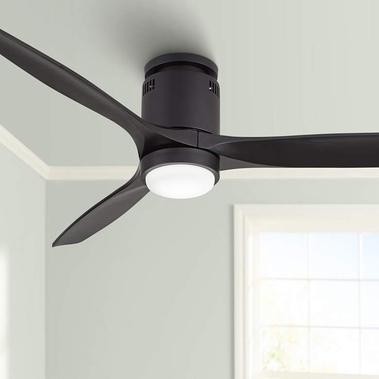 Windspun Matte black LED DC Hugger Ceiling Fan thumbnail 2