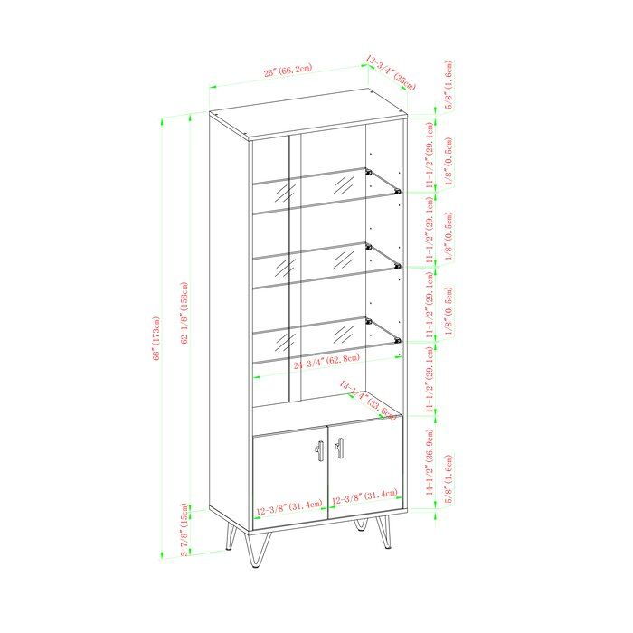 Cavender 68 H 26 W Standard Bookcase thumbnail 3