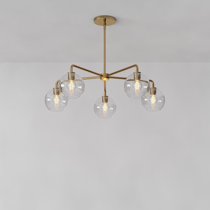 Sculptural Glass 5-Light Globe Chandelier  thumbnail 2
