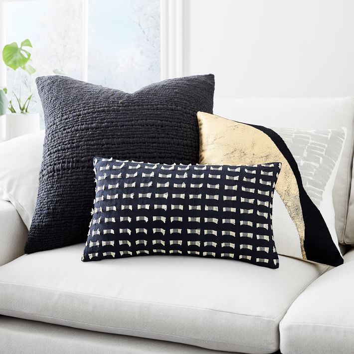Embroidered Abstract Path Pillow Cover no insert thumbnail 4