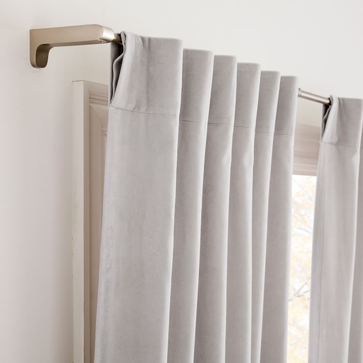 Cotton Velvet Curtain Frost Gray thumbnail 2