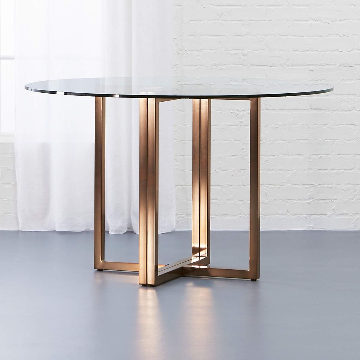 SILVERADO BRASS 47" ROUND DINING TABLE thumbnail 2