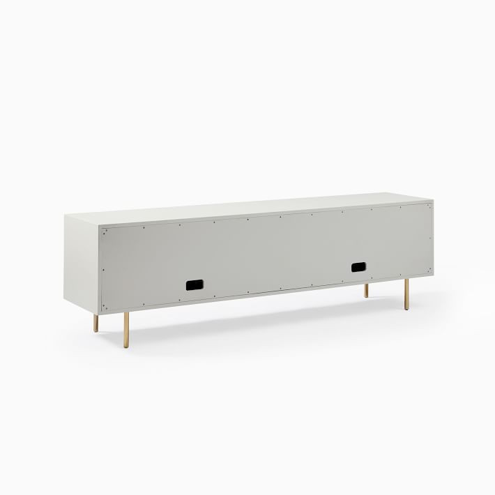 Quinn Lacquer Media Console Haze Antique Brass thumbnail 3