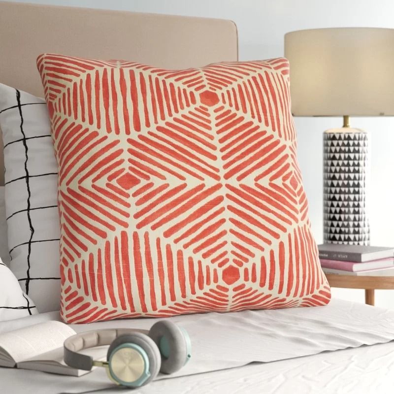 Simone Square Cotton Pillow With Insert-26"X26" thumbnail 2