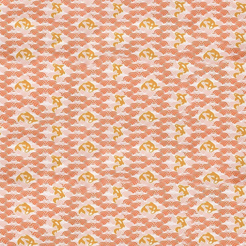 Avicia Koi Fish Waves Floor Pillow With Insert-30"X30" thumbnail 2