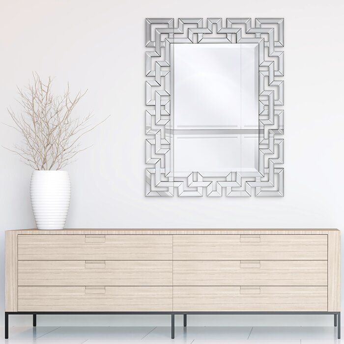 Poyner Elegant Beveled Geometry Wall Mirror thumbnail 3