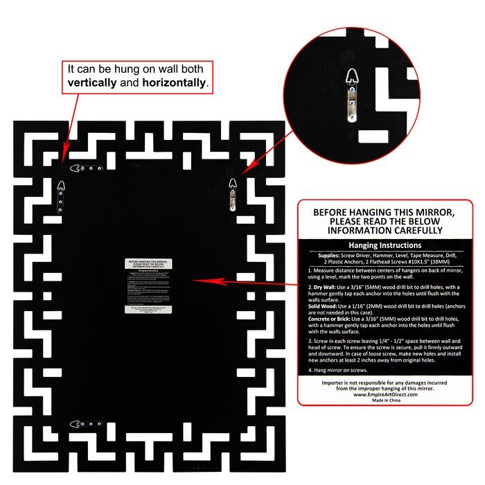 Poyner Elegant Beveled Geometry Wall Mirror thumbnail 5