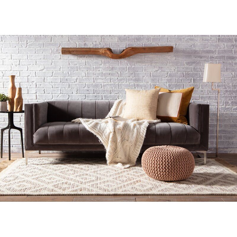 Aubrielle Wide Round Pouf Ottoman thumbnail 2