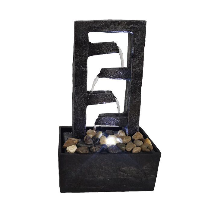 Tellez Resin Fountain with Light thumbnail 5