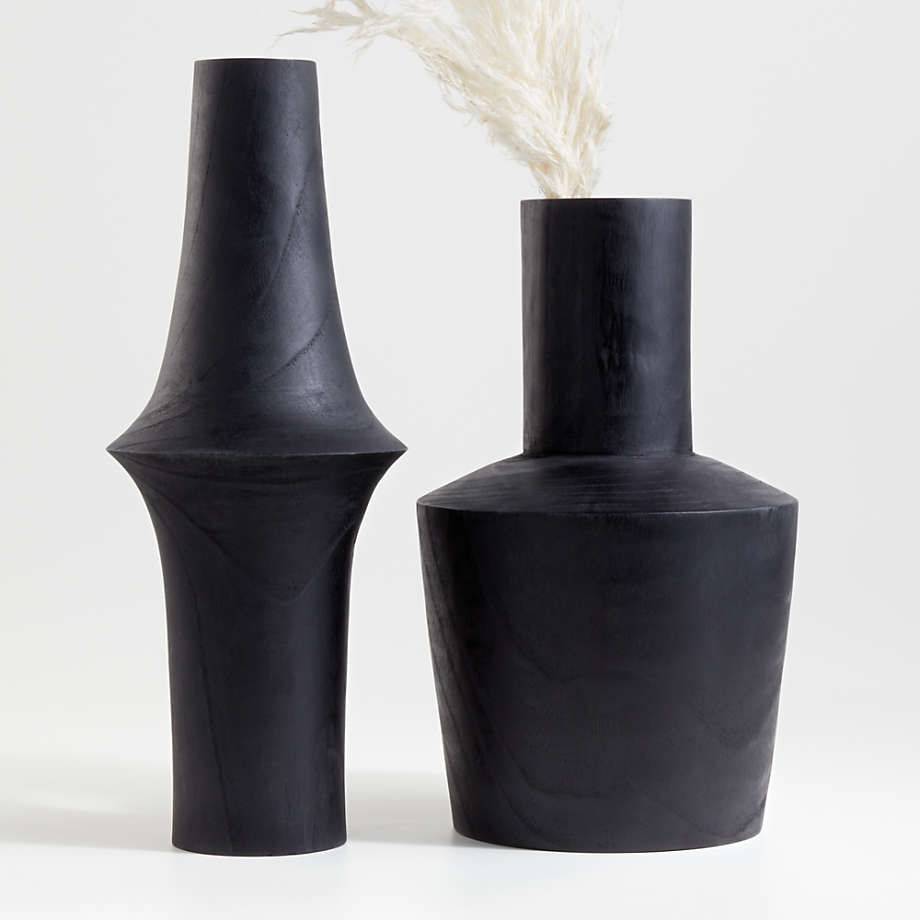 Arllon Medium Black Wood Vase thumbnail 3