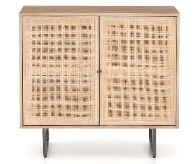 Breanna Modern Classic Natural Cane Mango Wood Cabinet thumbnail 2