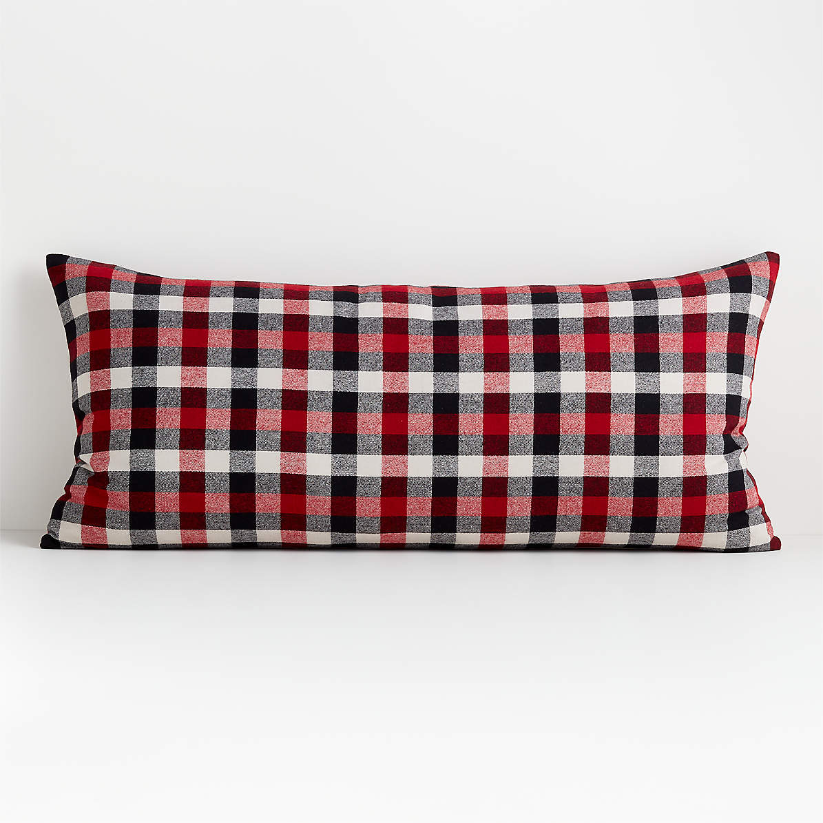 Finn Plaid Pillow with Feather With Insert-36"x16" thumbnail 2