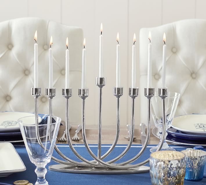 Modern Silver Menorah thumbnail 3