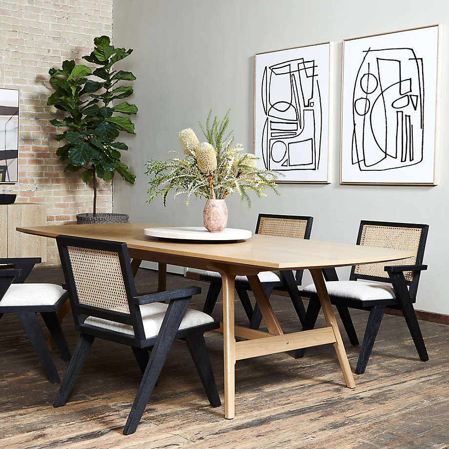 Annette Black Upholstered Cane Dining Chair thumbnail 2