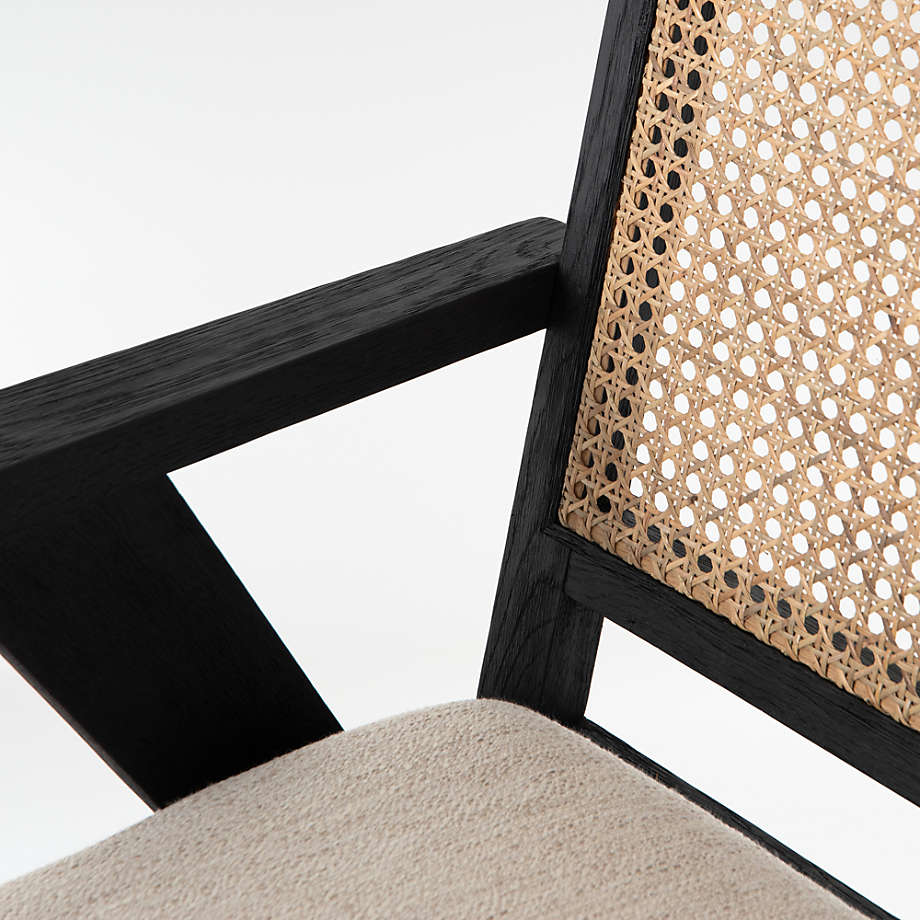 Annette Black Upholstered Cane Dining Chair thumbnail 6