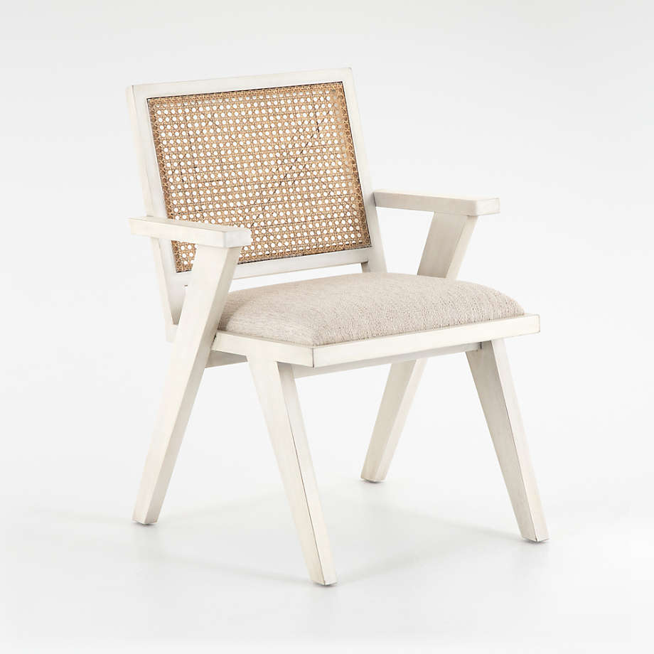 Annette Cream Upholstered Cane Dining Chair thumbnail 2