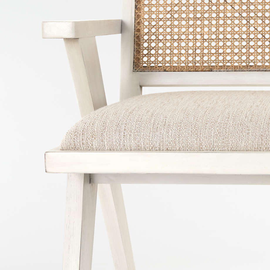 Annette Cream Upholstered Cane Dining Chair thumbnail 3