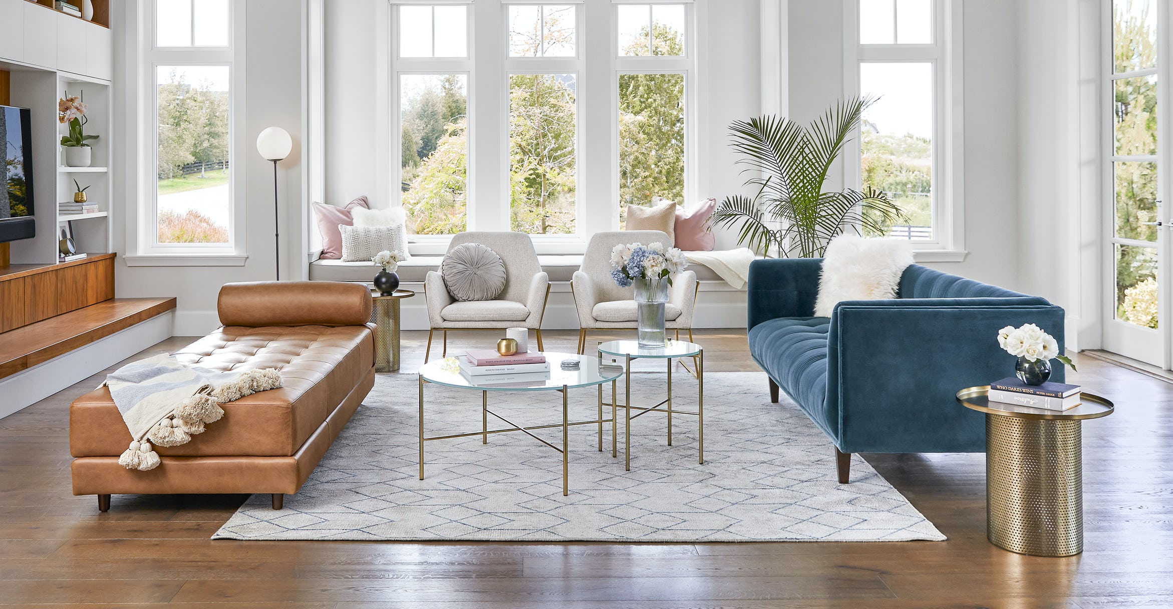 Polygon Cloud White Blue Rug-8'x11' thumbnail 2