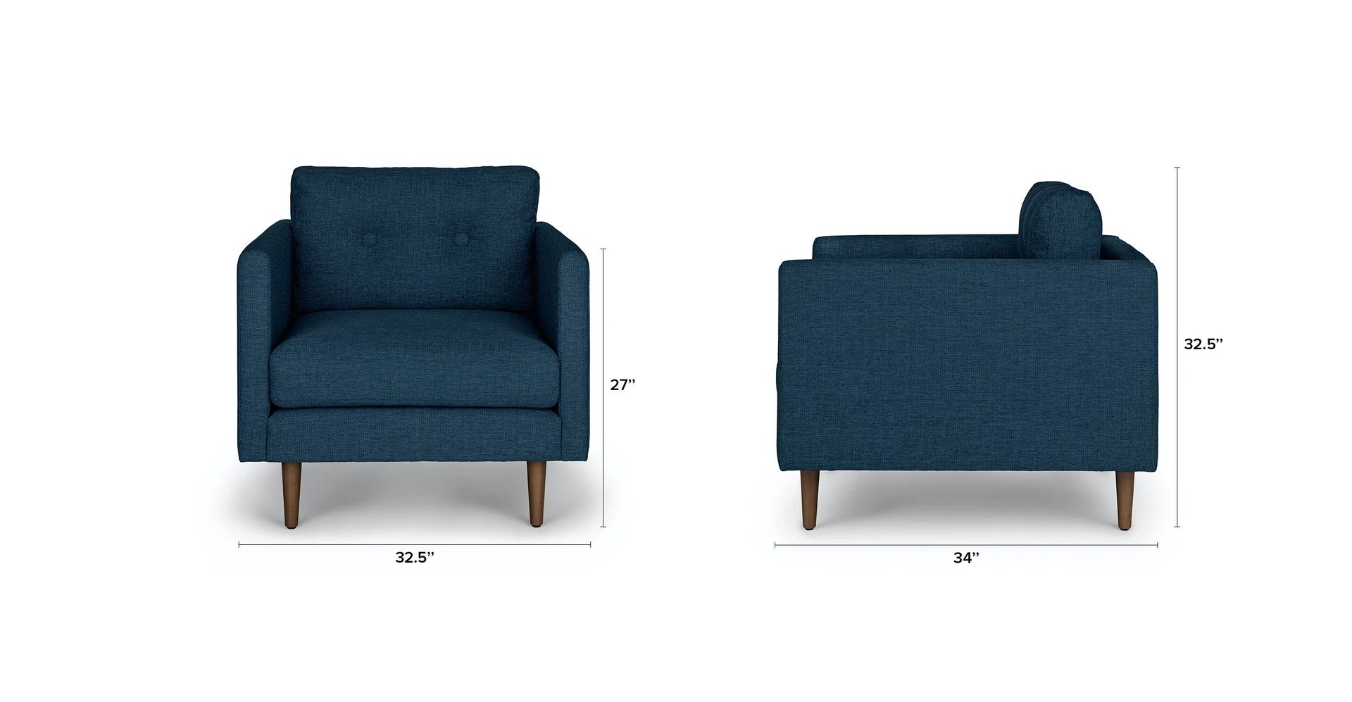 Anton twilight blue lounge chair thumbnail 4