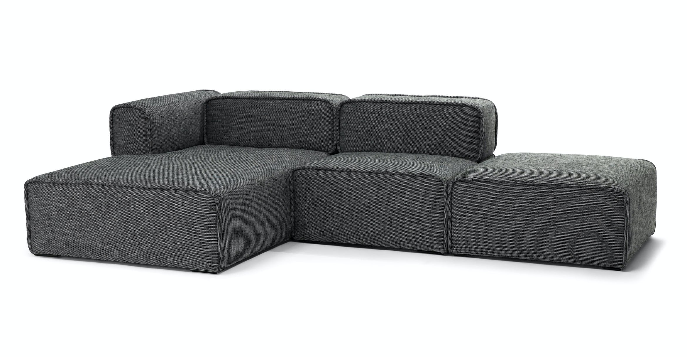 Quadra Carbon Gray Left Chaise Modular Sectional thumbnail 2