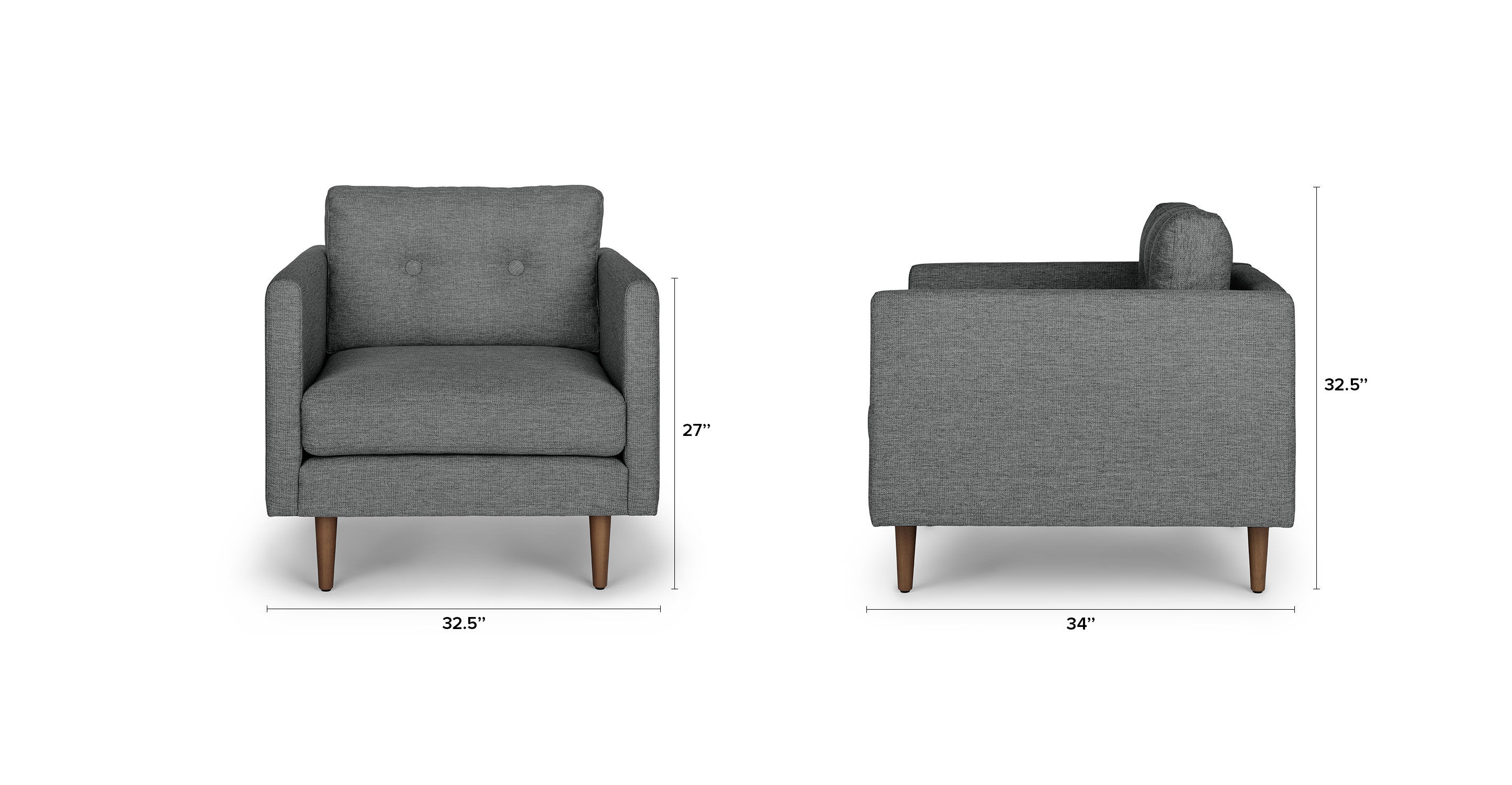 Anton gravel gray lounge chair thumbnail 7