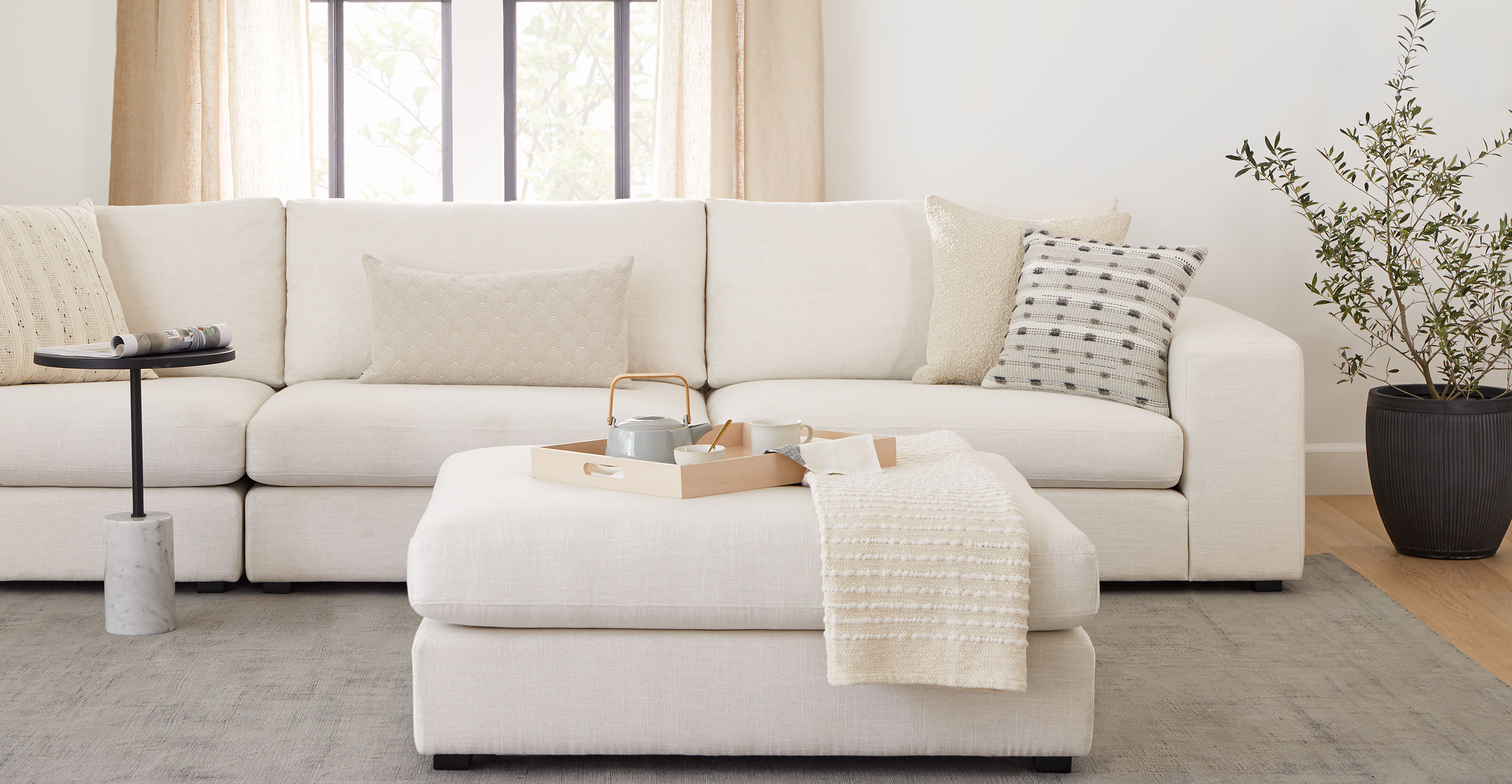 Beta Quartz White Modular Sofa thumbnail 2