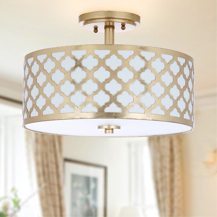 Maynard Light Unique or Statement Drum Semi Flush Mount thumbnail 2