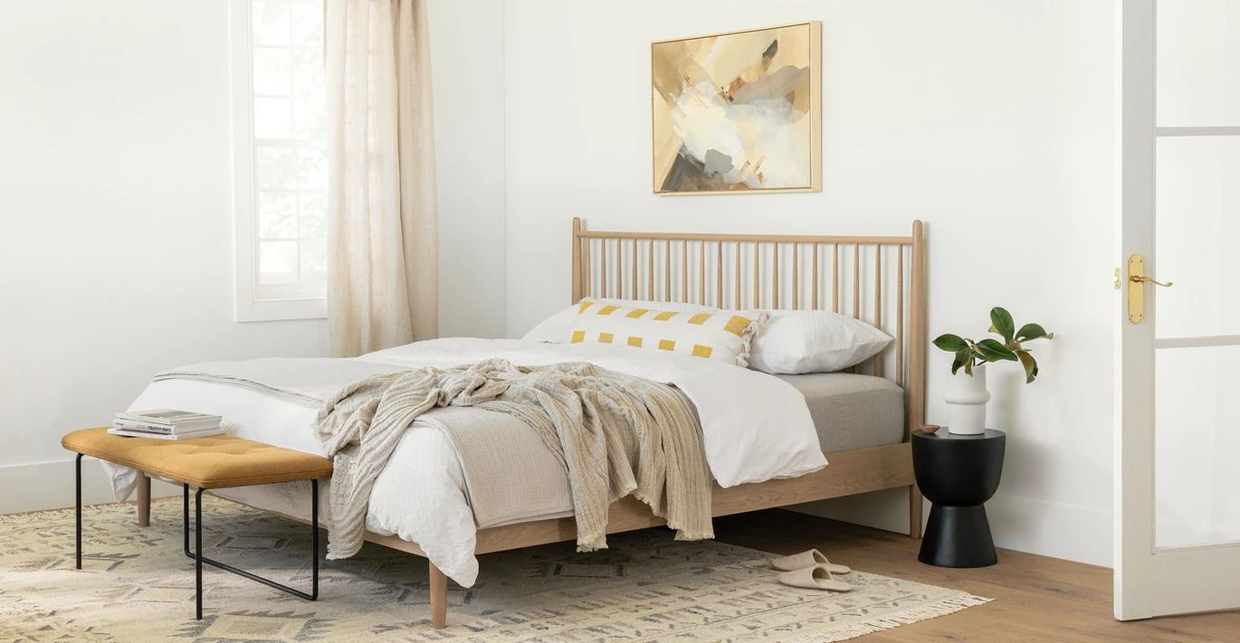 Lenia White Oak Bed-King thumbnail 2